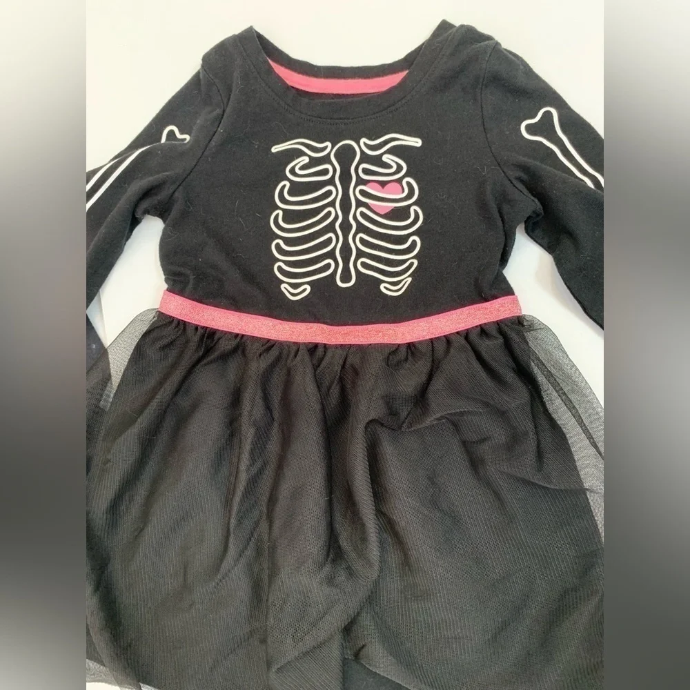 Toddler Girls 2T Halloween Dress and Long Sleeve Shirt Glow-in-the-Dark